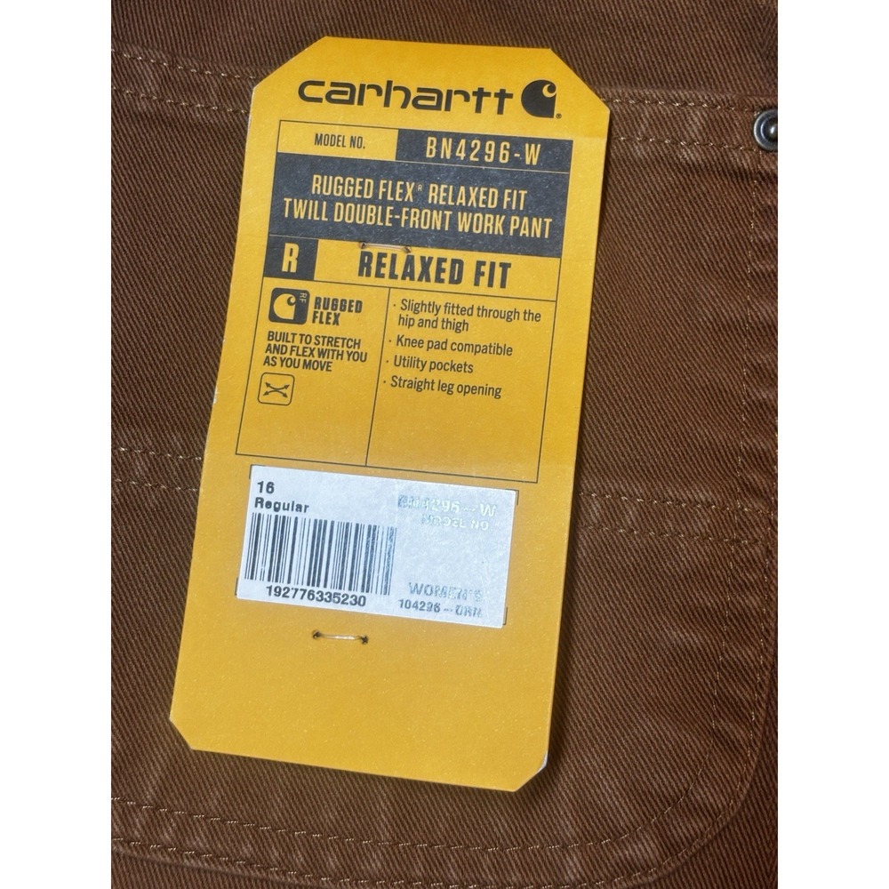 NEW‎ Carhartt Women's Rugged FLEX® Relaxed Canvas Double Front Pant Size 16 Reg - Picture 4 of 14